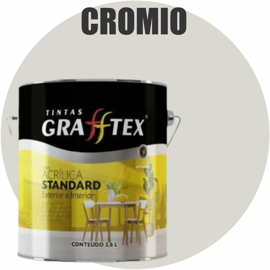 33e96eaf-4450-449d-bb8c-ebb1db67e6fd TINTA ACRILICA FOSCA STANDARD INT/EXT 3,6L CROMIO GRAFFTEX-