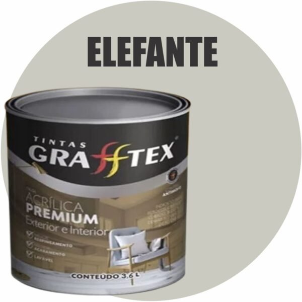 TINTA ACRILICA FOSCA PREMIUM INT/EXT 3,6L ELEFANTE GRAFFTEX