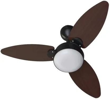 VENTILADOR TETO ELLUZ PRETO/TABACO BIVOLT INVERTER VENTISOL