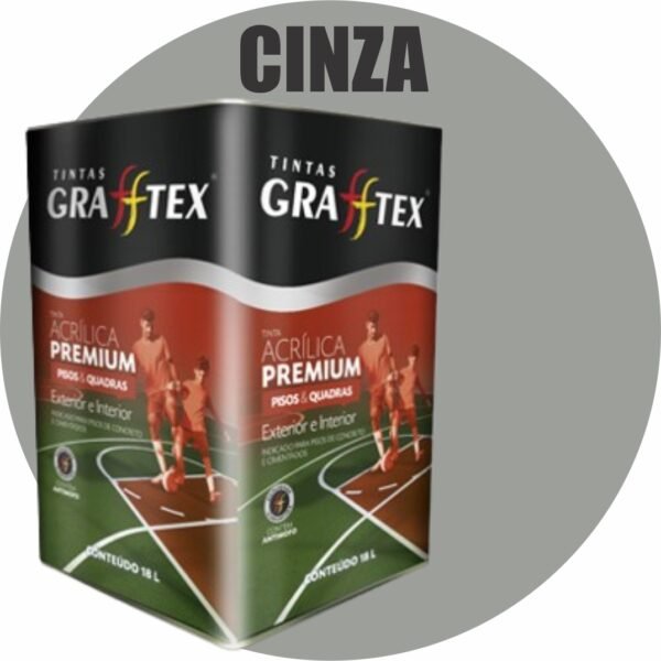 TINTA ACRILICA FOSCA PISOS E QUADRAS PREMIUM 18L CINZA GRAFFTEX-