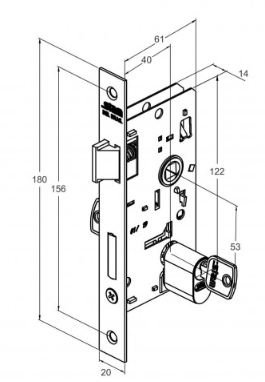 FECHADURA ROSETA QUAD PRETO FOSCO (35) 803/35 EXTERNA STAM 41758
