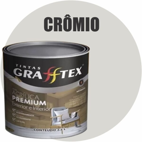 TINTA ACRILICA FOSCA PREMIUM INT/EXT 3,6L CROMIO GRAFFTEX-
