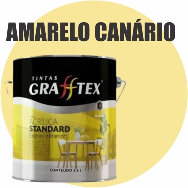 TINTA ACRILICA FOSCA STANDARD INT/EXT 3,6L AMARELO CANARIO GRAFFTEX