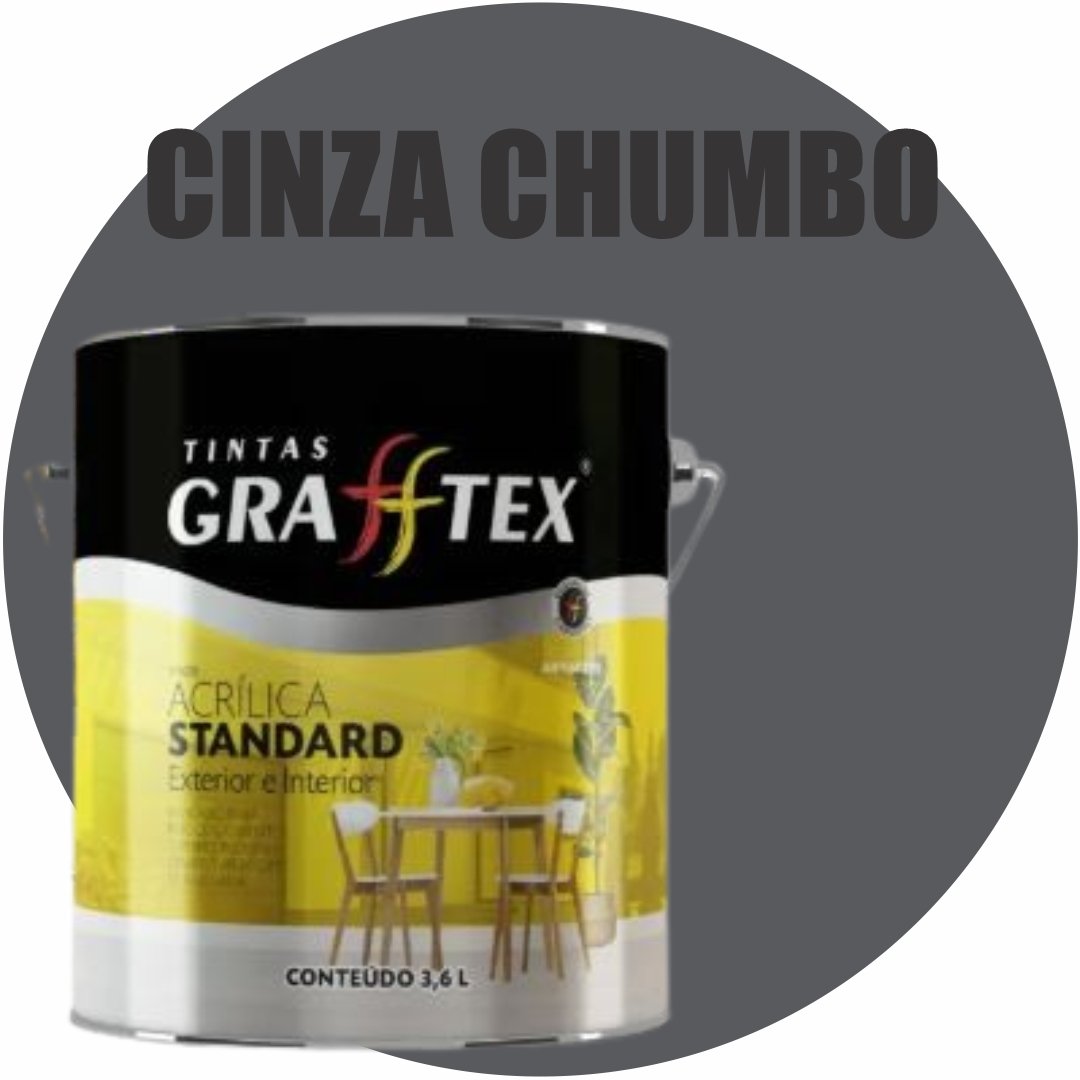 db6b7d85-1d2a-4c6a-b03d-0d9146ed4c11 TINTA ACRILICA FOSCA STANDARD INT/EXT 3,6L CINZA CHUMBO GRAFFTEX