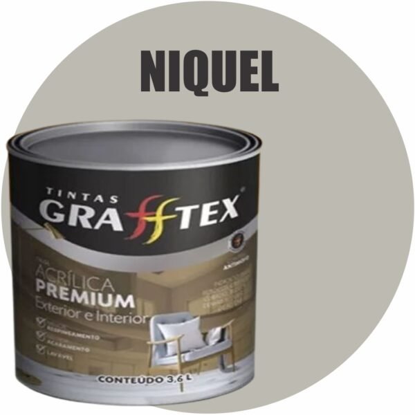 TINTA ACRILICA FOSCA PREMIUM INT/EXT 3,6L NIQUEL GRAFFTEX