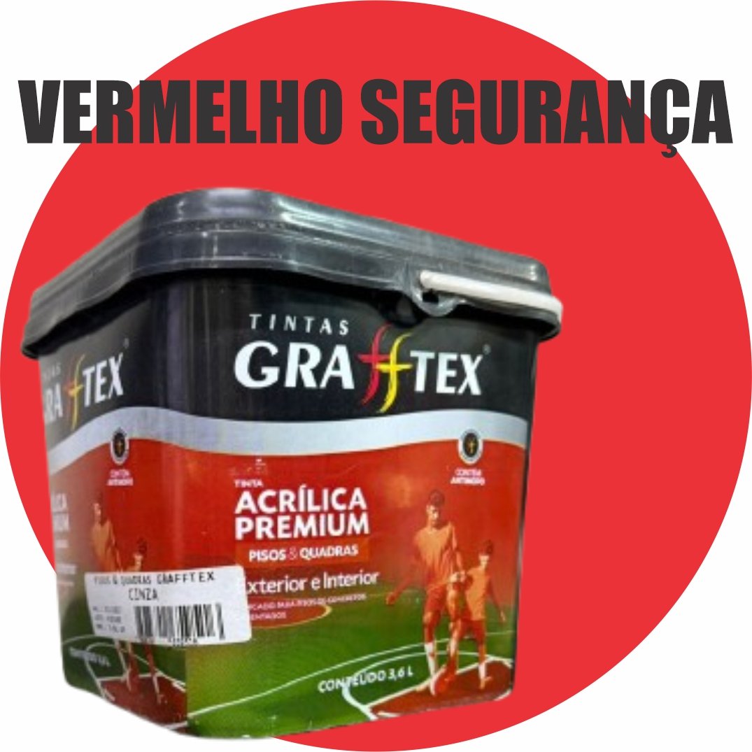 f57bd991-cd01-4147-98e1-0c482e963f32 TINTA ACRILICA FOSCA PISOS E QUADRAS PREMIUM 3,6L VERMELHO SEGURANÇA GRAFFTEX