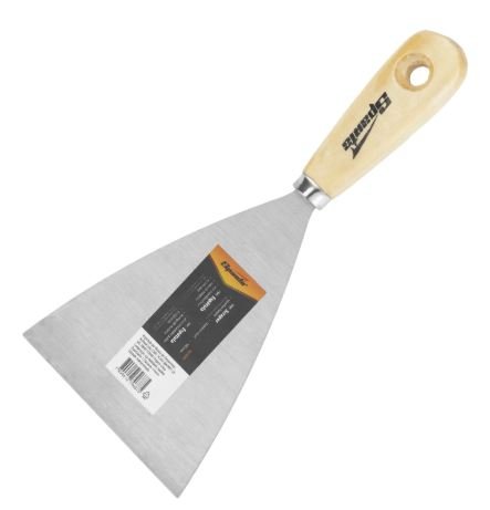 ESPATULA ACO INOX LISA CABO MADEIRA 4" 10CM SPARTA 8521855