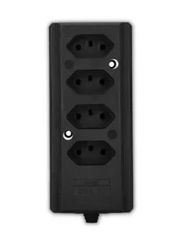 TOMADA EM BARRA 4 (QUADRUPLA) 2P+T 10A/20A PRETA - RF MAX