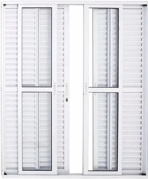 PORTA CORRER ALUMINIO MASTER BALCAO 6FOLHAS C/VIDRO BRANCA 210X200 JP (ENC10)