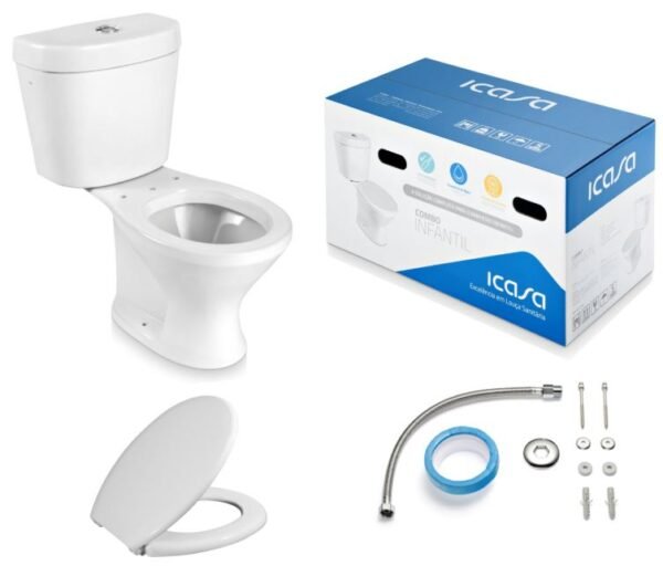 COMBO BACIA (IP73) + CAIXA ACOPLADA (IC73) INFANTIL BRANCO ICASA CBINF00