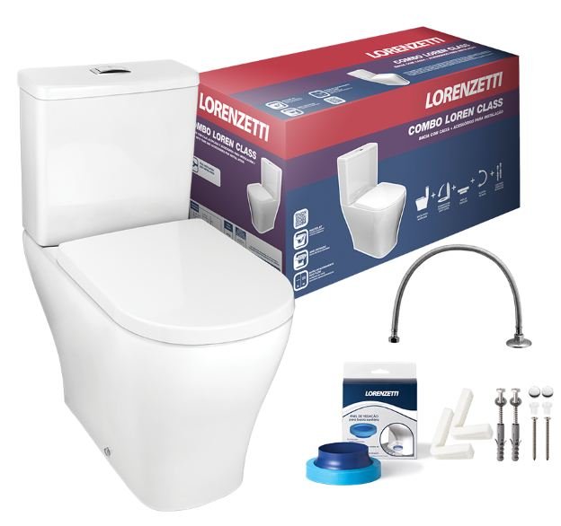 2393e531-5f0f-4552-b41d-3ad1c28f8dcf COMBO BACIA + CAIXA ACOPLADA LOREN CLASS BRANCA LORENZETTI 7720005