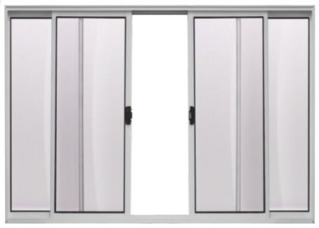 VITRO ALUMINIO 4FOLHAS MOD BRANCO C/VIDRO S/GRADE 100X150 JP (ENC)