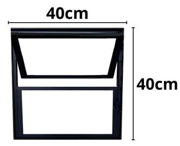 VITRO ALUMINIO BASCULANTE 40X40 POP PRETO JP
