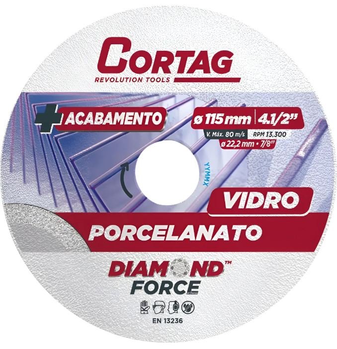 d33752f4-9319-4f62-8f86-bc8f0b745dbd DISCO DIAMANTADO PORCELANATO/VIDRO 115MM /4.1/2 BRANCO CORTAG 62797