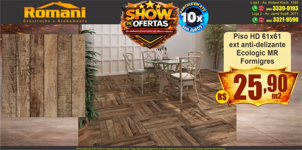GR_piso externo antideslizante ecologic madeira amadeirado mr 61x61 hd FORMIGRES SHOW DE OFERTAS promocao oferta barato