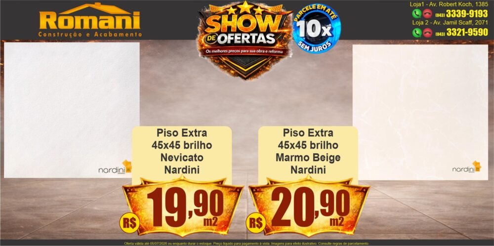 GR_piso extra 45x45 branco nevicato + marmo beige promocao oferta barato