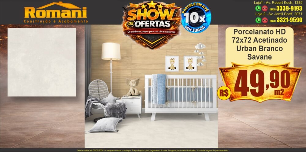 gr_porcelanato 72x72 acetinado hd cimenticio urban branco savane - show de oferta promocao barato romani