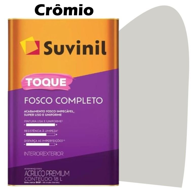 bfa60f09-4370-431e-9389-226b6455fdd5 TINTA ACRILICA TOQUE FOSCO COMPLETO 18L CROMIO SUVINIL