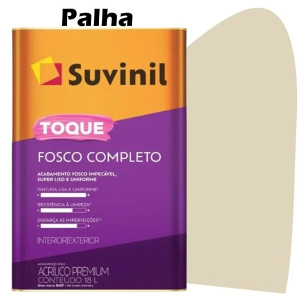 TINTA ACRILICA TOQUE FOSCO COMPLETO 18L PALHA SUVINIL