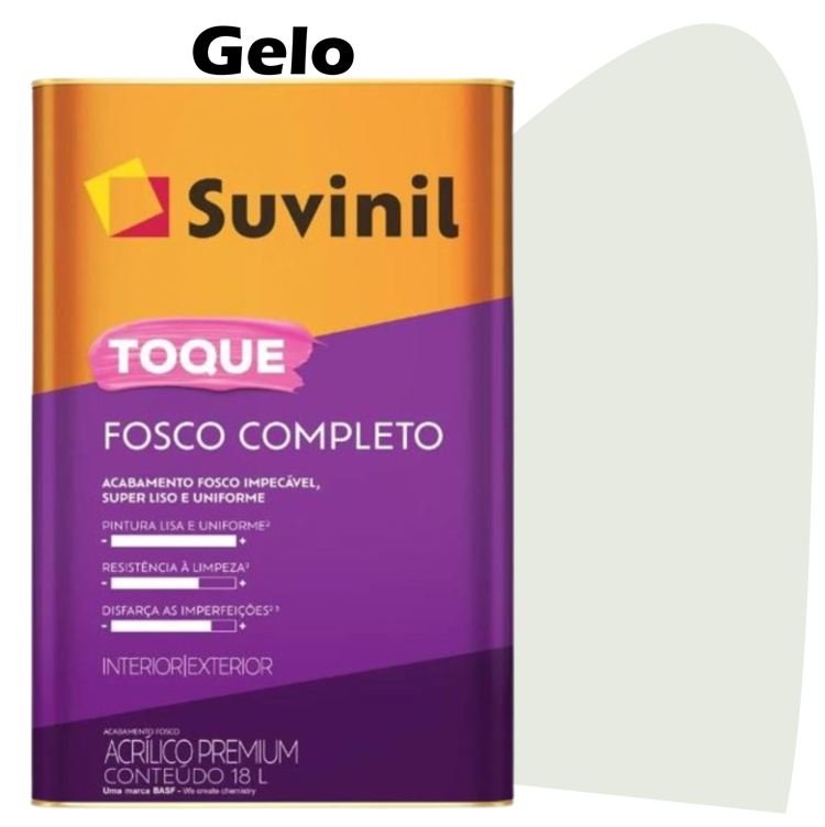 6132dbc5-3d1f-45d6-947f-4d81b9eade74 TINTA ACRILICA TOQUE FOSCO COMPLETO 18L GELO SUVINIL