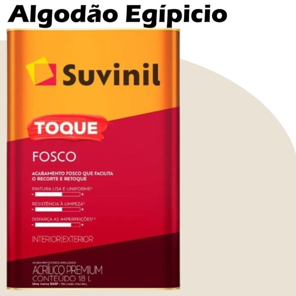 TINTA ACRILICA TOQUE FOSCO (CLASSICA) 18L ALGODAO EGIPICIO SUVINIL