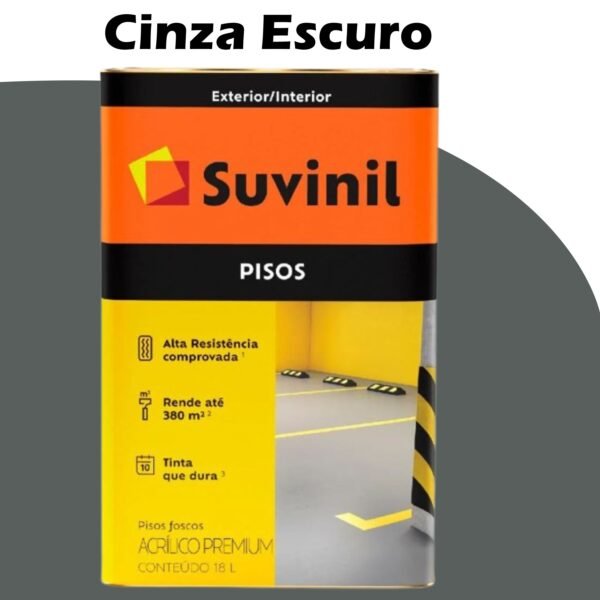 TINTA ACRILICA FOSCO PREMIUM PISOS 18L CINZA ESCURO SUVINIL