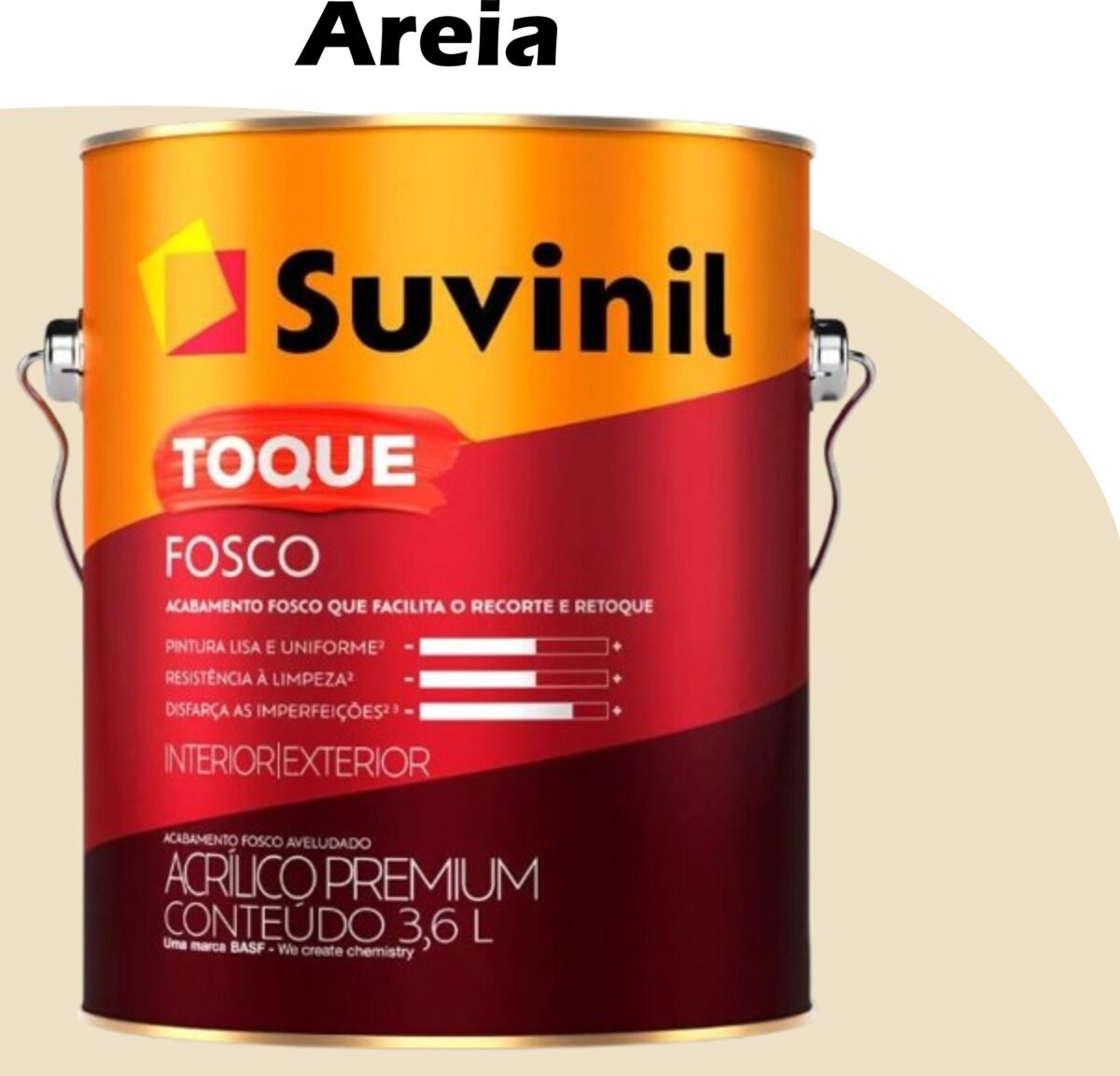 baac9ae6-0218-4443-a531-2252a7f8f5e0 TINTA ACRILICA TOQUE FOSCO (CLASSICA) 3,6L AREIA SUVINIL