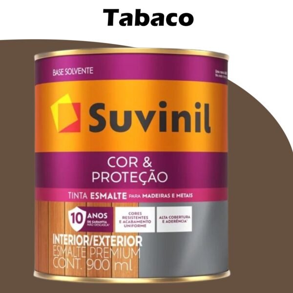ESMALTE SOLVENTE COR PROTECAO BRILHANTE 0,9L TABACO SUVINIL