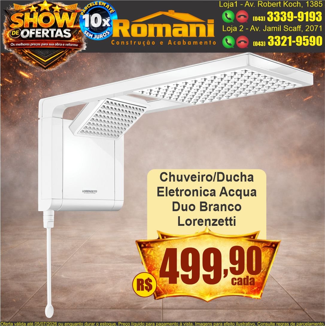 chuveiro + ducha acqua duo branco lorenzetti show de ofertas promocao