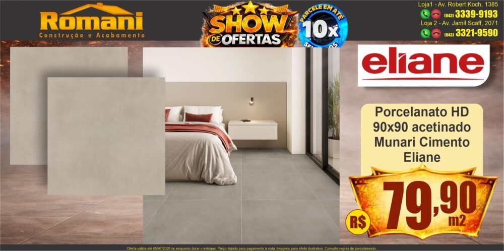 gr_porcelanato acetinado 90x90 munari cimento eliane show de oferta promocao